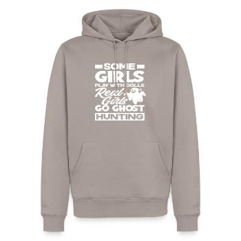 Mädchen Geisterjagen - Männer Premium Bio Hoodie - Taupe - Vorne - Nico (187cm)