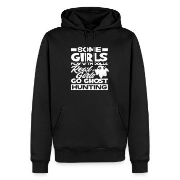 Chasse aux fantômes des filles - Sweat à capuche Premium bio Homme - noir - Devant - Nico (187cm)