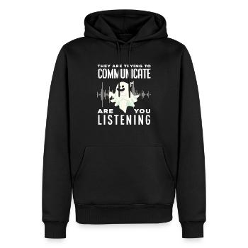 Geister Kommunizieren Geisterjagen - Männer Premium Bio Hoodie - Schwarz - Vorne - Nico (187cm)
