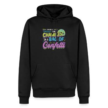Verwirrter Als Ein Chamäleon - Männer Premium Bio Hoodie - Schwarz - Vorne - Nico (187cm)