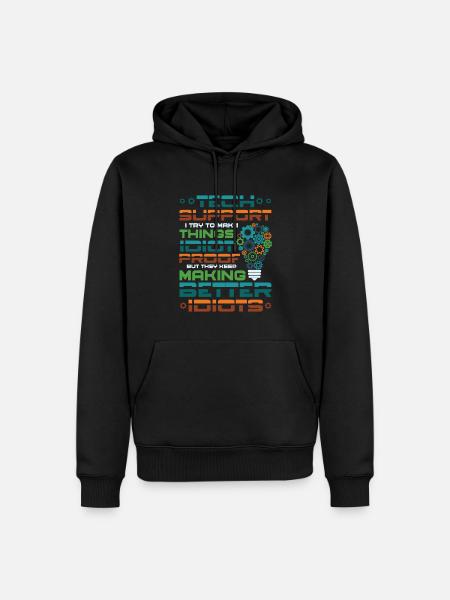 Try to make things foolproof - Men’s Premium Organic Hoodie - black