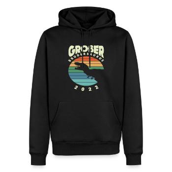 Dinosaurier Sohn Nachwuchs Bruder 2022 - Männer Premium Bio Hoodie - Schwarz - Vorne - Nico (187cm)