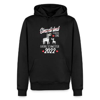 Zebras Ich Werde Große Schwester 2022 - Männer Premium Bio Hoodie - Schwarz - Vorne - Nico (187cm)