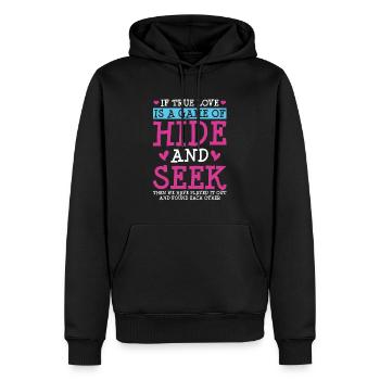 Valentins Tag Beziehung Liebes Spruch - Männer Premium Bio Hoodie - Schwarz - Vorne - Nico (187cm)