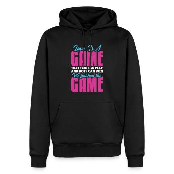 Valentins Tag Beziehung Liebes Spruch - Männer Premium Bio Hoodie - Schwarz - Vorne - Nico (187cm)