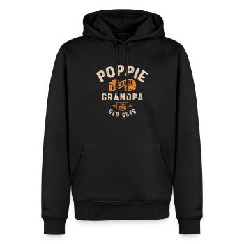 Poppie Because Grandpa Is For Old Guys - Men’s Premium Organic Hoodie - black - Front - Nico (187cm)