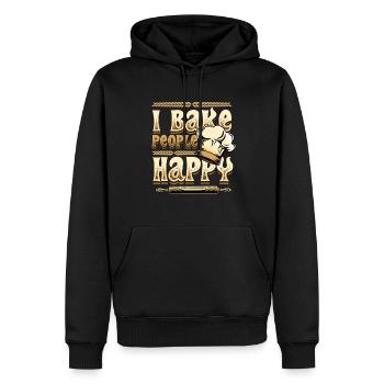 Je fais cuire des gens heureux amateurs de pâtisserie - Sweat à capuche Premium bio Homme - noir - Devant - Nico (187cm)