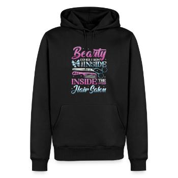 Schönheit Kommt Aus Dem Inneren Des Friseursalons - Männer Premium Bio Hoodie - Schwarz - Vorne - Nico (187cm)