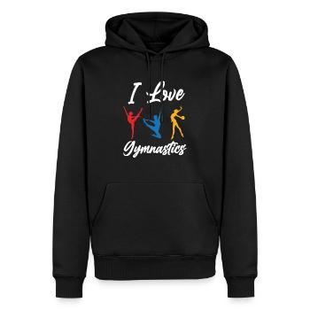 Ich Liebe Turnen - Männer Premium Bio Hoodie - Schwarz - Vorne - Nico (187cm)