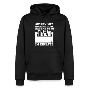 Hausmeister Im Einsatz - Männer Premium Bio Hoodie - Schwarz - Vorne - Nico (187cm)