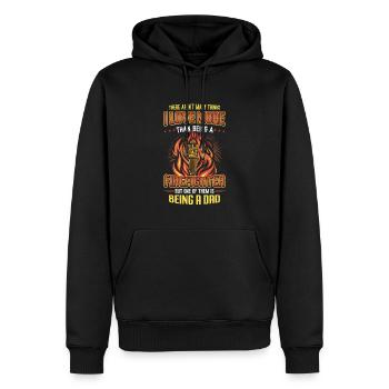 Feuerwehrmann Stolz Feuerwehrmann Papa - Männer Premium Bio Hoodie - Schwarz - Vorne - Nico (187cm)