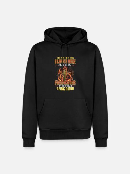 Firefighter Stolz Firefighter Papa - Men’s Premium Organic Hoodie - black