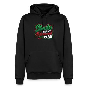 Aktien Sind Mein Ruhestandsplan - Männer Premium Bio Hoodie - Schwarz - Vorne - Nico (187cm)