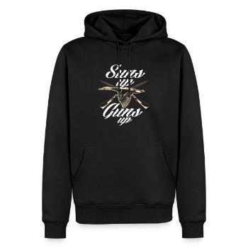 Lustiges Gänse Jäger Geschenk - Männer Premium Bio Hoodie - Schwarz - Vorne - Nico (187cm)