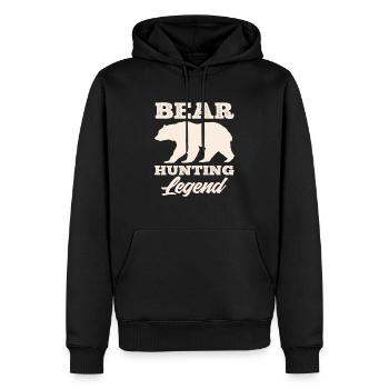 Légende du chasseur d’ours - Sweat à capuche Premium bio Homme - noir - Devant - Nico (187cm)