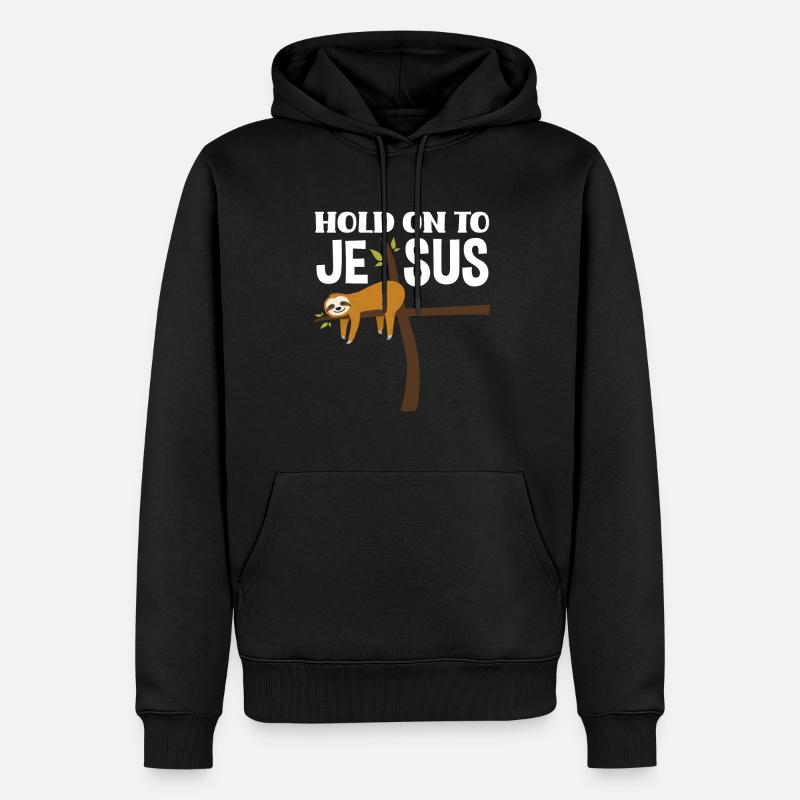 Jésus Paresseux - Sweat à capuche Premium bio Homme - noir
