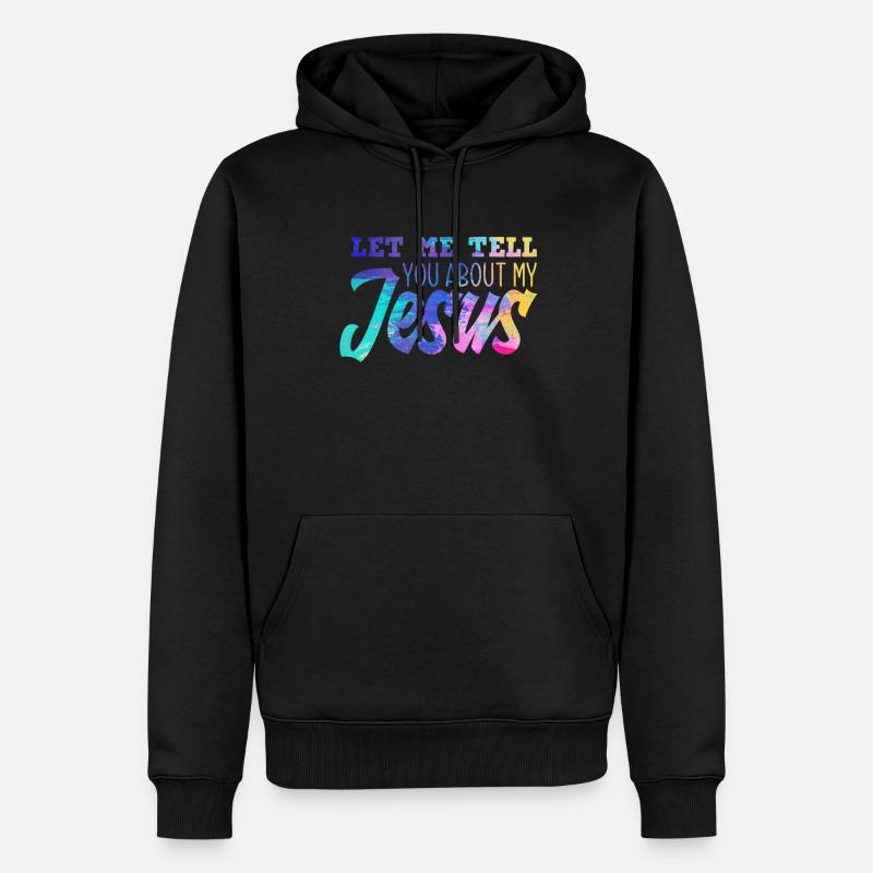 Jesus - Männer Premium Bio Hoodie - Schwarz
