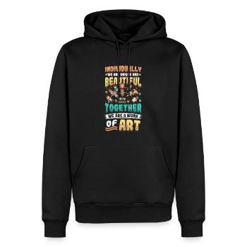 Ensemble, nous sommes une œuvre d’art, enseignante préscolaire - Sweat à capuche Premium bio Homme - noir - Devant - Nico (187cm)