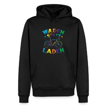 Waden Statt Laden, Mountain Bike, MTB. - Männer Premium Bio Hoodie - Schwarz - Vorne - Nico (187cm)