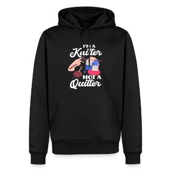 Stricken - Männer Premium Bio Hoodie - Schwarz - Vorne - Nico (187cm)