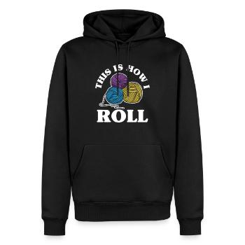 Stricken Wolle Garn - Männer Premium Bio Hoodie - Schwarz - Vorne - Nico (187cm)