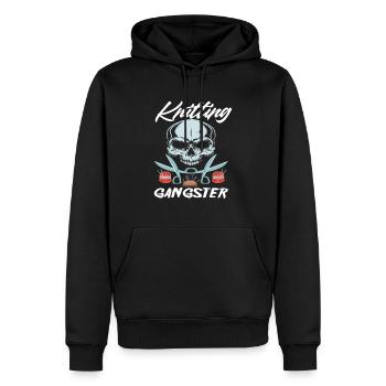 Stricken Wolle Nadeln Hobby Strickerin - Männer Premium Bio Hoodie - Schwarz - Vorne - Nico (187cm)