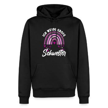 Ich Werde Große Schwester Regenbogen - Männer Premium Bio Hoodie - Schwarz - Vorne - Nico (187cm)