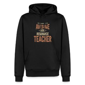 Je suis génial Je suis un enseignant-ressource Drôle de travail - Sweat à capuche Premium bio Homme - noir - Devant - Nico (187cm)