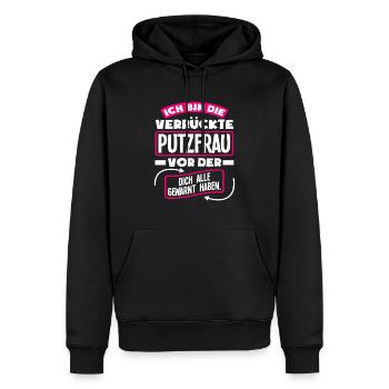 Verrückte Putzfrau Lustiges Putzfrauen Geschenk - Männer Premium Bio Hoodie - Schwarz - Vorne - Nico (187cm)
