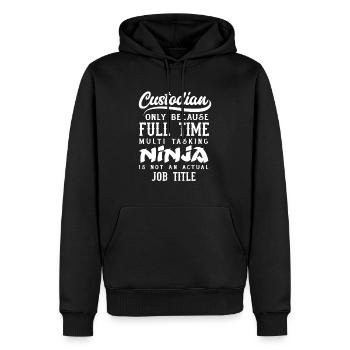 Schulhausmeister Ninja Jobbezeichnung - Männer Premium Bio Hoodie - Schwarz - Vorne - Nico (187cm)