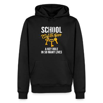 Concierge d’école personnage clé de la vie - Sweat à capuche Premium bio Homme - noir - Devant - Nico (187cm)