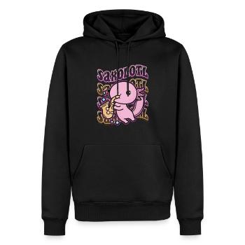 Saxolotl Axolotl Spielt Saxophon - Männer Premium Bio Hoodie - Schwarz - Vorne - Nico (187cm)