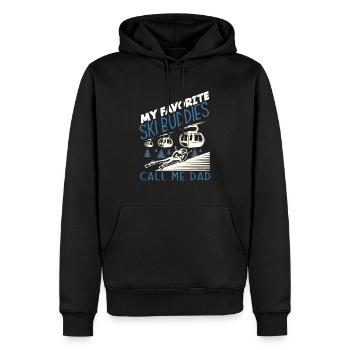 Skiing Papa Skier Father Gift - Men’s Premium Organic Hoodie - black - Front - Nico (187cm)