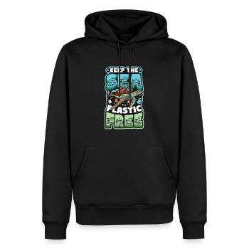 Gardez la mer sans plastique Sauver l’océan - Sweat à capuche Premium bio Homme - noir - Devant - Nico (187cm)