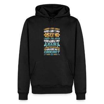 Crocheter des fils chanceux - Sweat à capuche Premium bio Homme - noir - Devant - Nico (187cm)