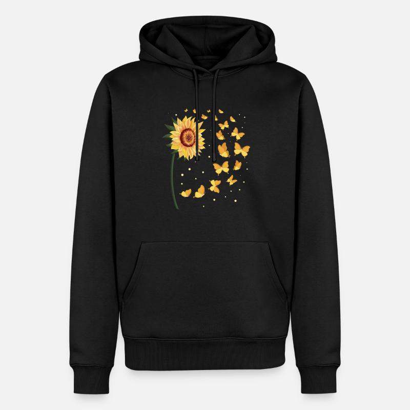 Papillons tournesol - Sweat à capuche Premium bio Homme - noir