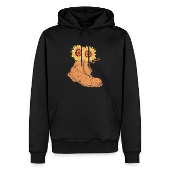 Tournesol Plante Tournesols - Sweat à capuche Premium bio Homme - noir - Devant - Nico (187cm)