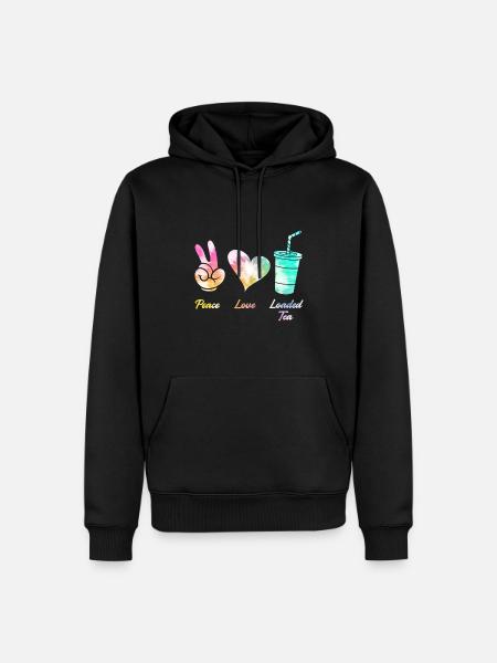 Peace Love Tea - Men’s Premium Organic Hoodie - black