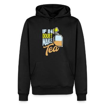 Boire du thé Buveurs de thé Se détendre Relaxation - Sweat à capuche Premium bio Homme - noir - Devant - Nico (187cm)