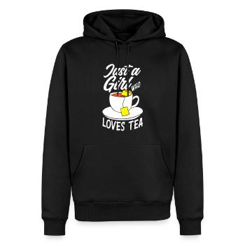 Thé Seulement une fille Buveur de thé Amour - Sweat à capuche Premium bio Homme - noir - Devant - Nico (187cm)