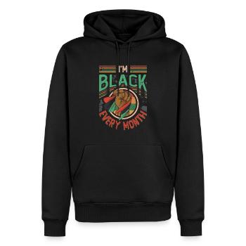 Ich Bin Schwarz, jeden Monat, schwarze Geschichte. - Männer Premium Bio Hoodie - Schwarz - Vorne - Nico (187cm)