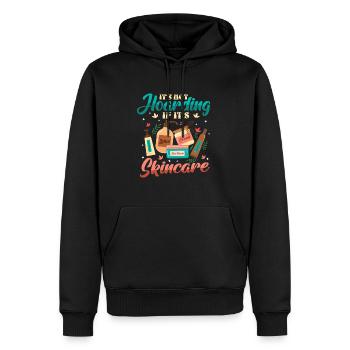 Es Ist Kein Horten, Wenn Es Hautpflege Ist. - Männer Premium Bio Hoodie - Schwarz - Vorne - Nico (187cm)
