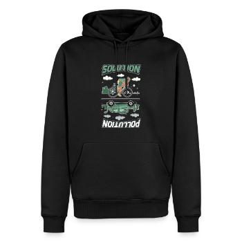 Polution Solution Umweltschutz Radfahren - Männer Premium Bio Hoodie - Schwarz - Vorne - Nico (187cm)