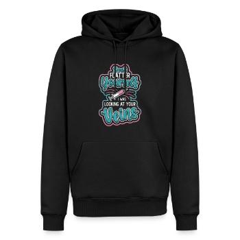 Ne vous flattez pas. - Sweat à capuche Premium bio Homme - noir - Devant - Nico (187cm)