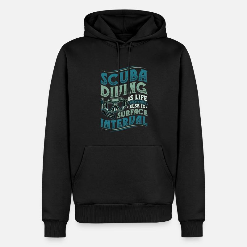 Plongeurs de plongée - Sweat à capuche Premium bio Homme - noir