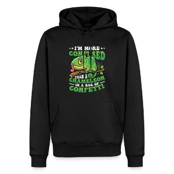 Verwirrter Als Ein Chamäleon. - Männer Premium Bio Hoodie - Schwarz - Vorne - Nico (187cm)