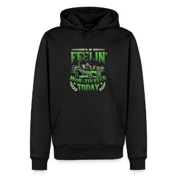 Feelin' Mow - Agent d’application de la loi motivé - Sweat à capuche Premium bio Homme - noir - Devant - Nico (187cm)