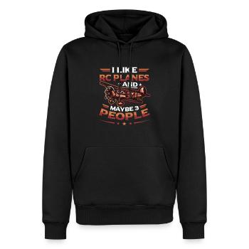 Ich Mag Rc-flugzeuge Und Vielleicht 3 Personen - Männer Premium Bio Hoodie - Schwarz - Vorne - Nico (187cm)