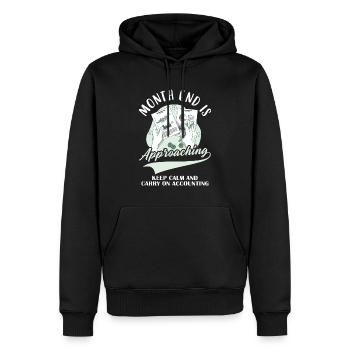 Ruhe bewahren und weiterrechnen - Männer Premium Bio Hoodie - Schwarz - Vorne - Nico (187cm)