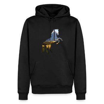 Pferd - Männer Premium Bio Hoodie - Schwarz - Vorne - Nico (187cm)